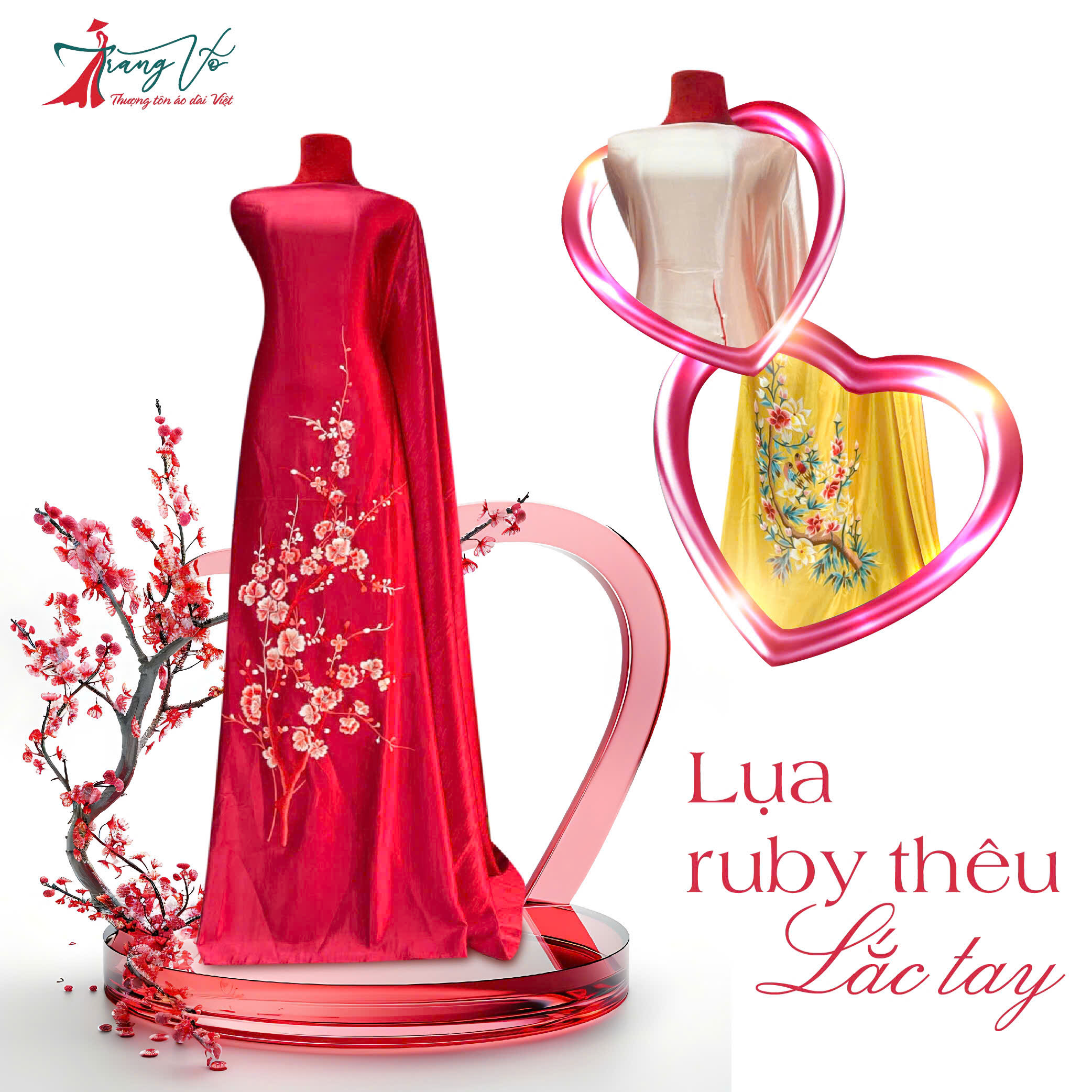 Vải Áo Dài Thiết Kế Thêu Lắc Tay Tinh Xảo | Áo Dài Trang Võ